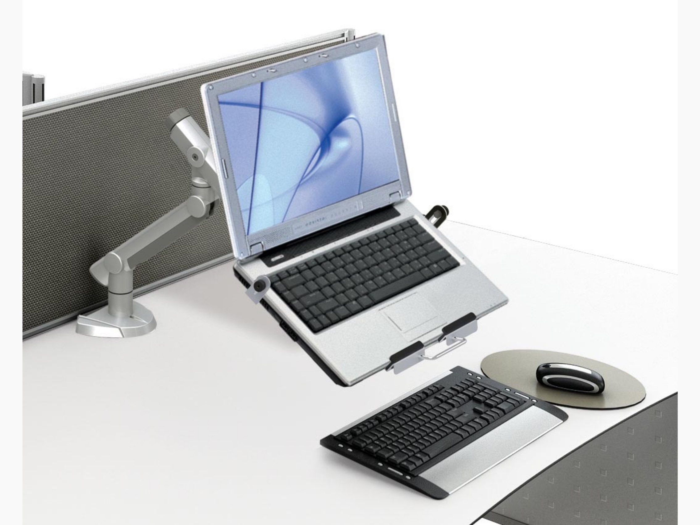 EESW-400 Butterfly Series Single Monitor Arm - Slat Wall Mount